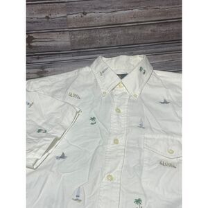 Ralph Lauren Men's Shirt Sleeve Button Down Hawaiian Aloha‎ White Size L